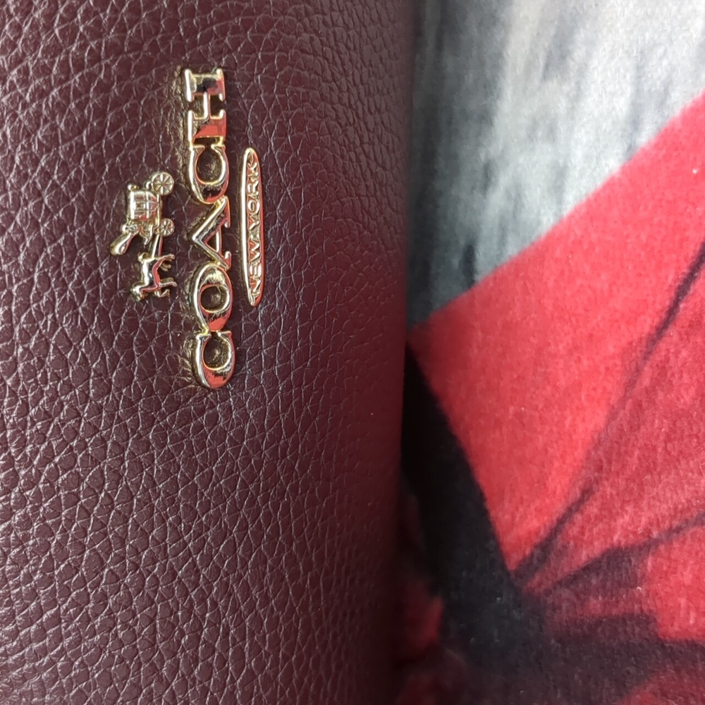 Coach Deep Burgundy Edie Leather Bag - Picture 4 of 16